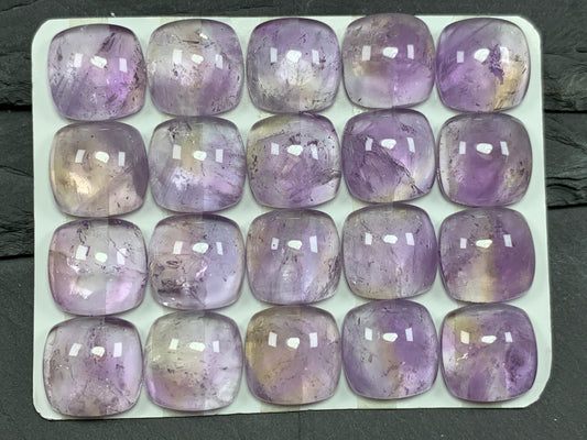Amethyst square cushion 15mm cabochon - Calibrated cabochons