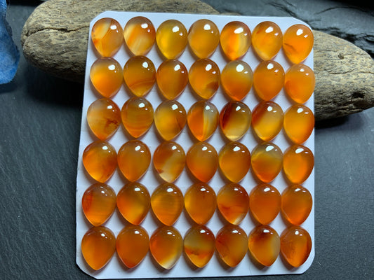 Carnelian pear 8x10mm cabochon- Calibrated Carnelian