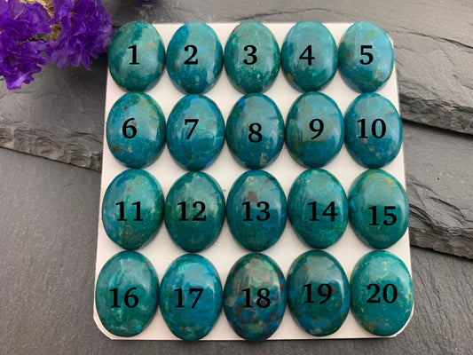 Chrysocolla oval 12x16mm cabochon - Calibrated cabochons