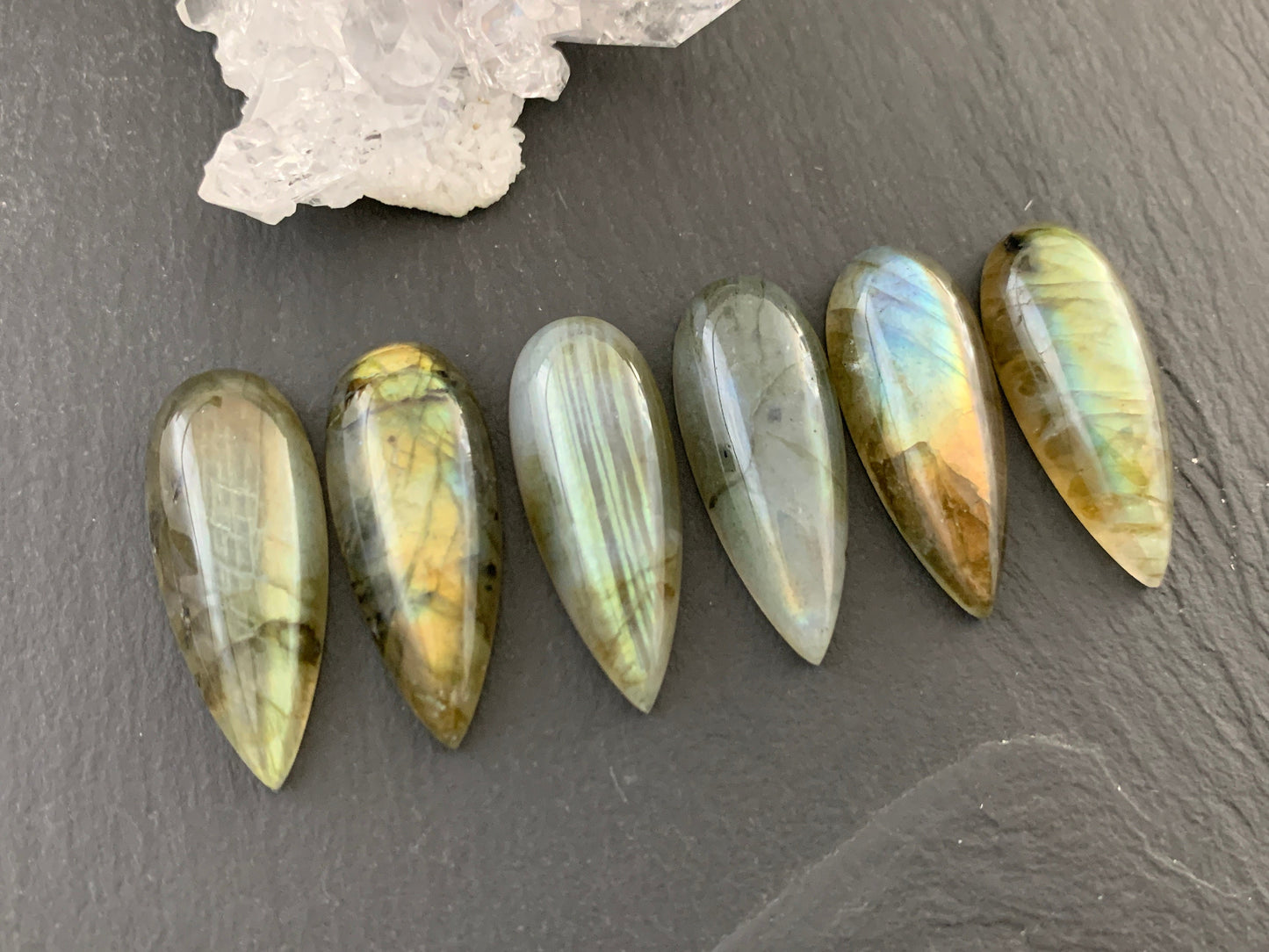 Labradorite pear 12x30mm Cabochon  - Calibrated Cabochons