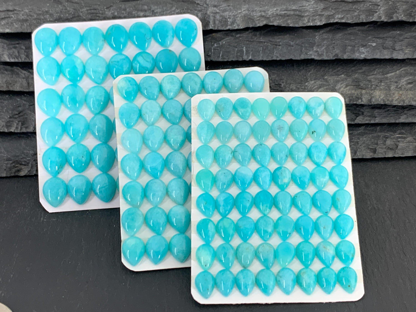 Amazonite pear 6x8mm, 7x9mm, 8x10mm cabochon - Calibrated cabochons