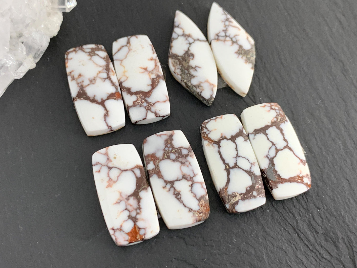 Wild Horse Jasper 22-26mm long cabochon pair