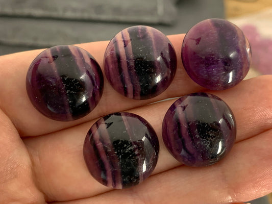 Fluorite round 18mm cabochon - Calibrated cabochons