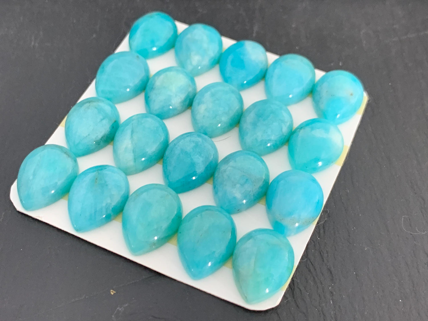 Amazonite pear 12x16mm cabochon - Calibrated cabochons