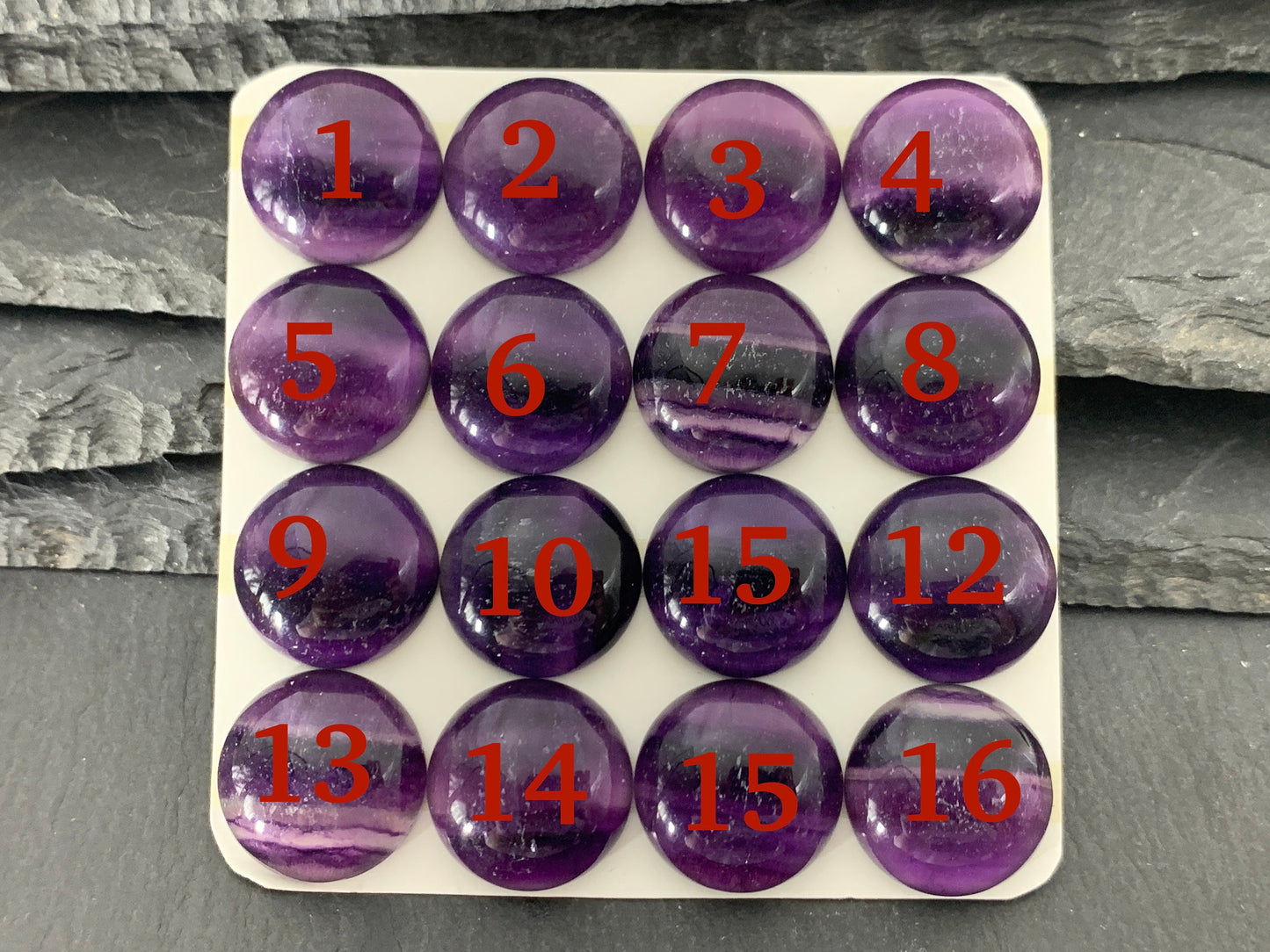 Purple Fluorite round 18mm cabochon- Calibrated cabochons