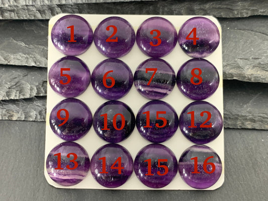 Purple Fluorite round 18mm cabochon- Calibrated cabochons