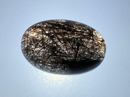 Black rutilated Quartz oval 8x12mm cabochon - Calibrated cabochons