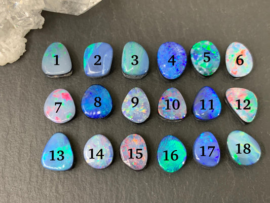 Australian Opal doublet 7-9mm long cabochon