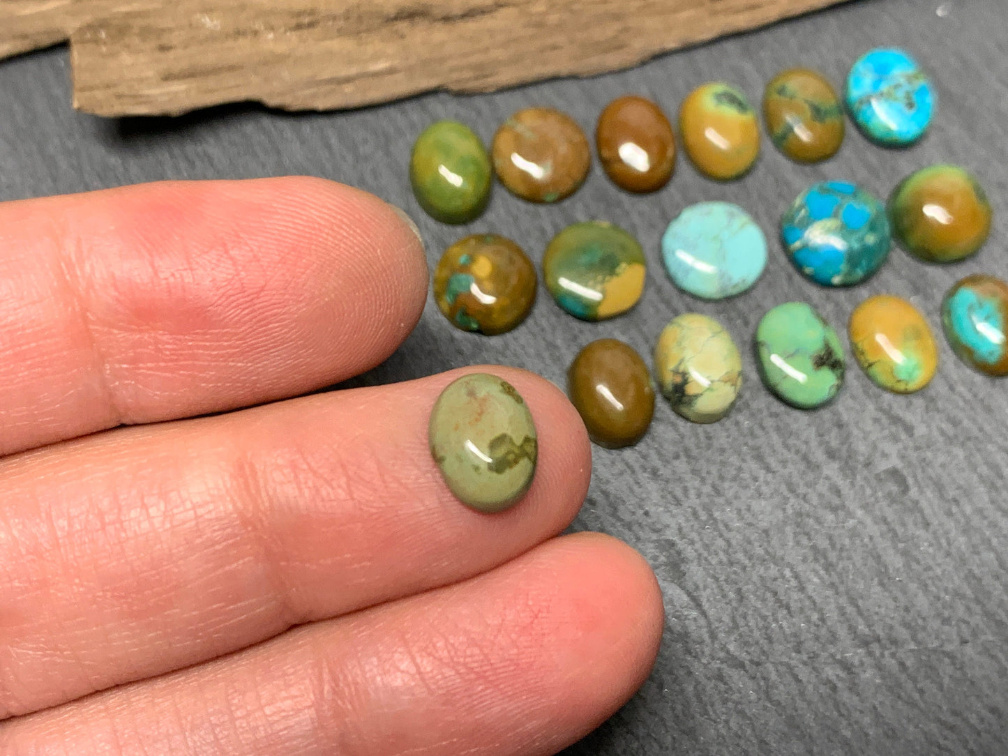 Tibetan Turquoise mixed shapes 9mm long cabochon/ Select your cabochon