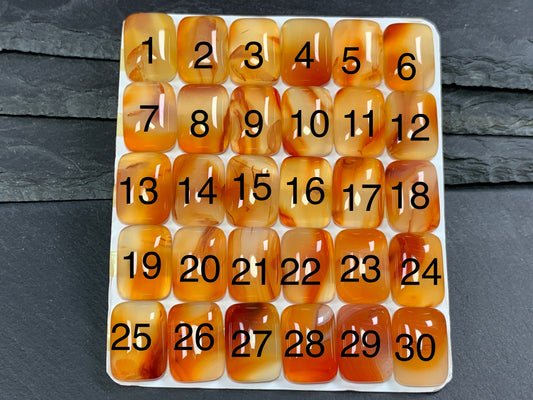 Carnelian rectangle 13x18mm cabochon - Calibrated cabochons