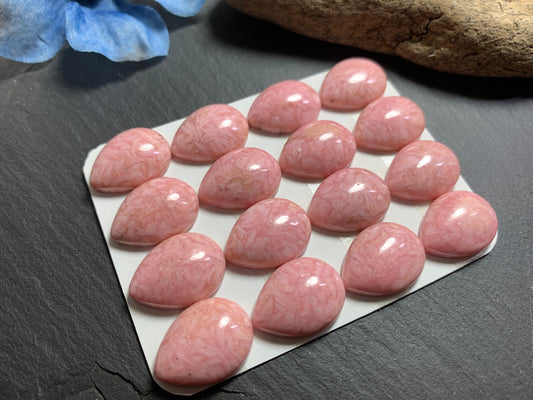 Rhodochrosite pear 15x20mm cabochon - Calibrated cabochons