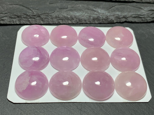 Kunzite round 20mm cabochon - Calibrated cabochons