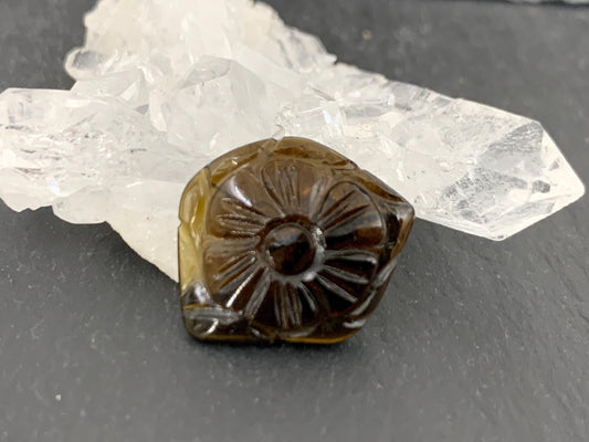 Carved Tourmaline 14x16x4mm cabochon
