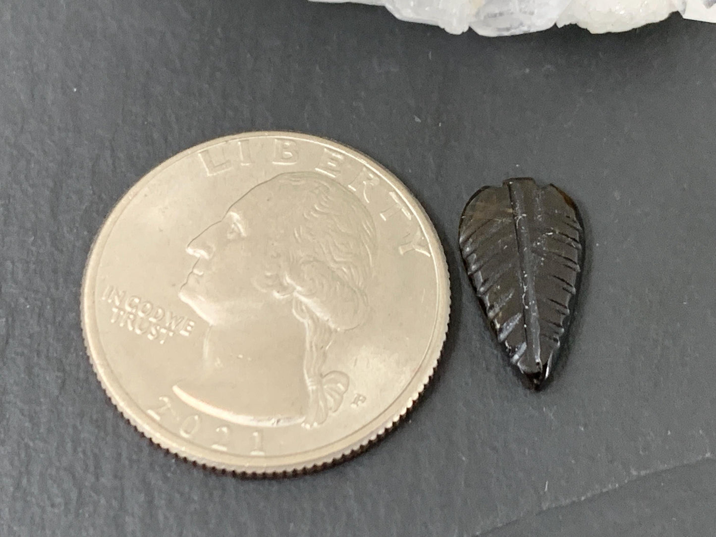 Carved Tourmaline 8x15x2mm cabochon