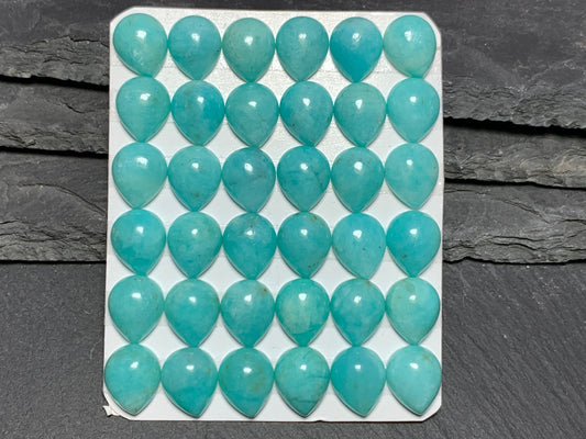 Amazonite pear 10x12mm cabochon - Calibrated cabochons
