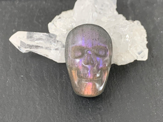 Labradorite Skull Cabochon 15x22mm Flat Back Gemstone Carving