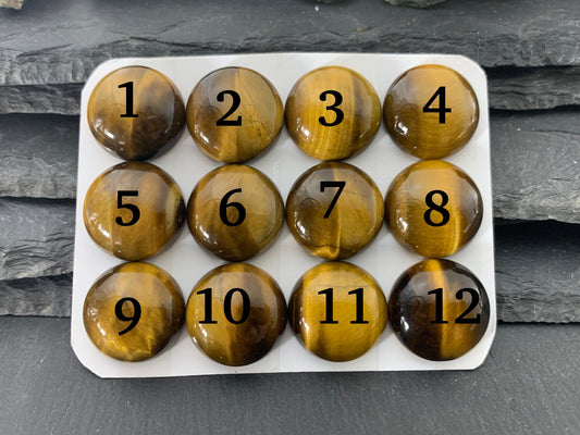 Tiger Eye round 20mm cabochon - Calibrated cabochons