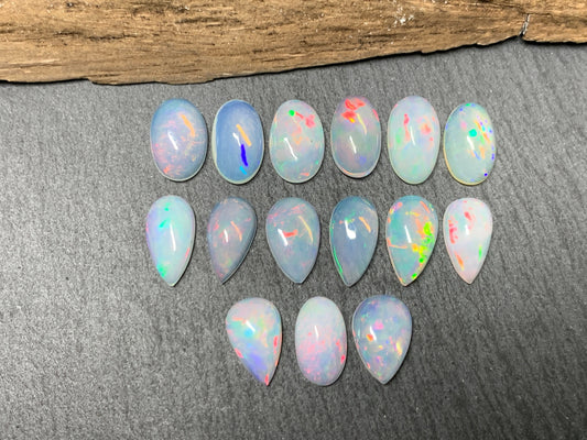 Ethiopian Opal 12-14mm long cabochon - pear, oval