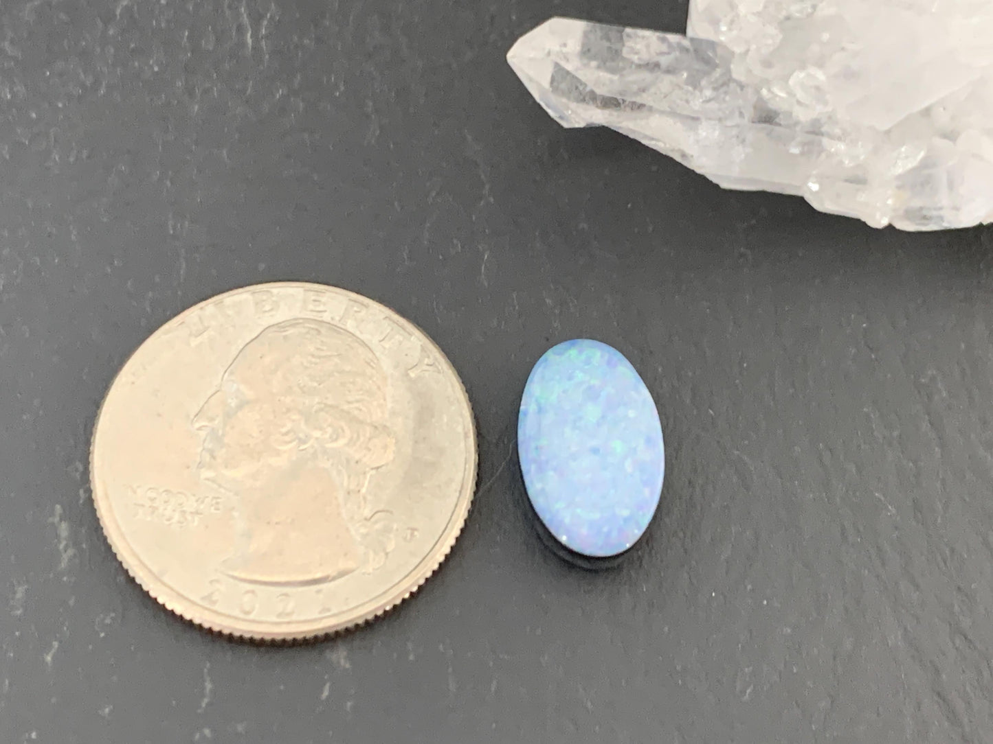 Australian Opal doublet 9x14x4mm cabochon