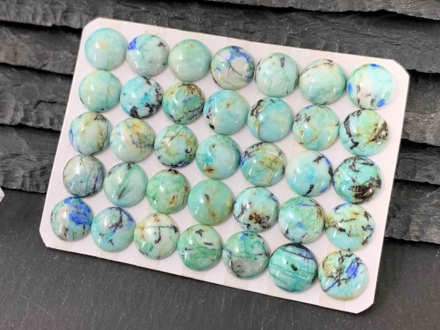 Azurite round 10mm cabochon - Calibrated cabochons
