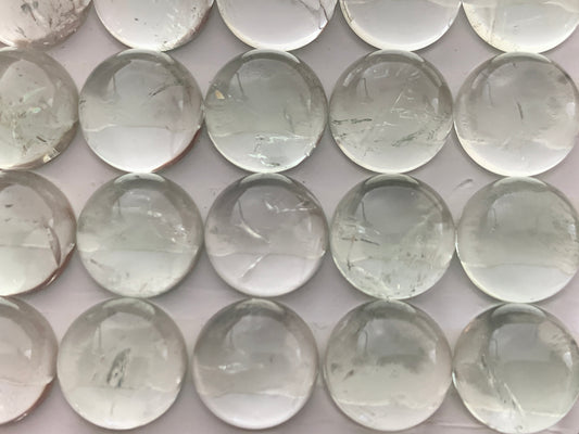 Green Amethyst round 10mm cabochon - Calibrated cabochons