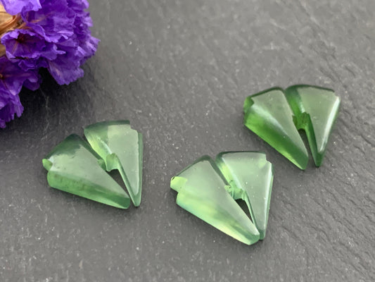 Serpentine lightning bolt pair 8x14mm cabochon