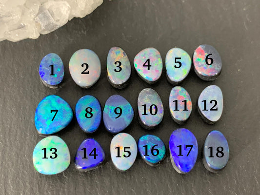 Australian Opal doublet 6-7mm long cabochon