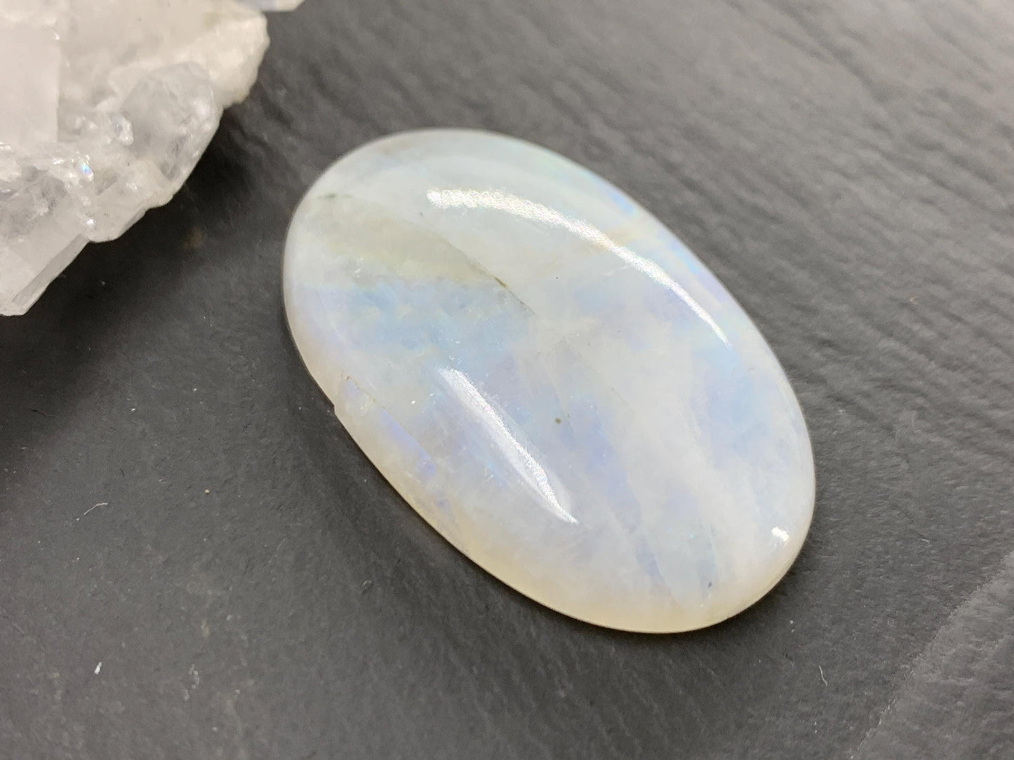 Rainbow Moonstone 35x22x7mm cabochon. Second quality cabochon