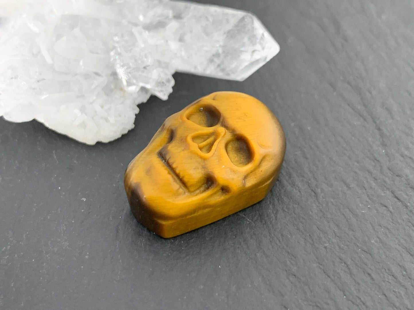 Tiger eye skull 15x22mm cabochon