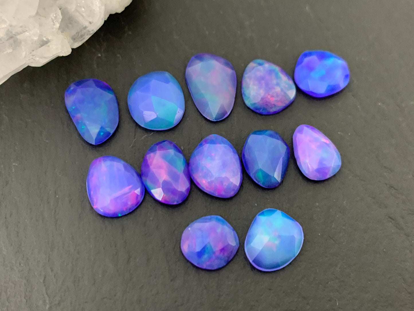 Faceted Purple Ethiopian Opal 7-9mm cabochon