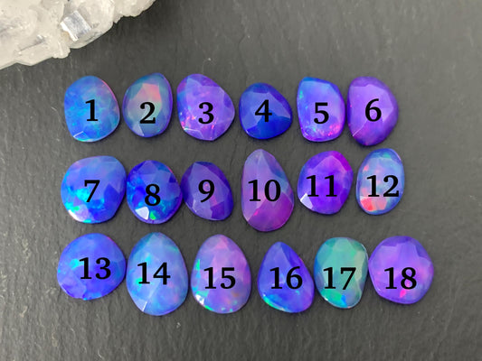 Faceted Purple Ethiopian Opal 7-8mm cabochon