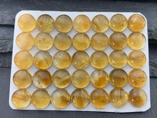 Citrine round 10mm cabochon - Calibrated cabochons