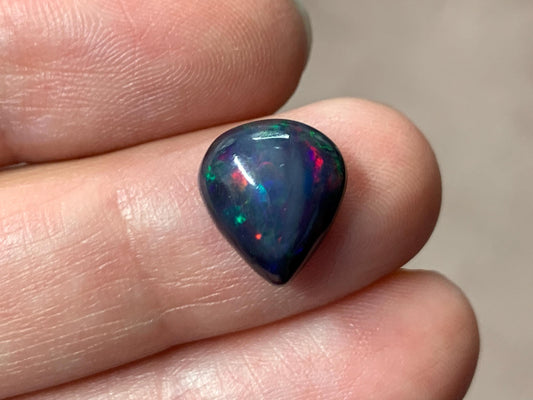 Black Ethiopian Opal pear 10x11x45mm cabochon
