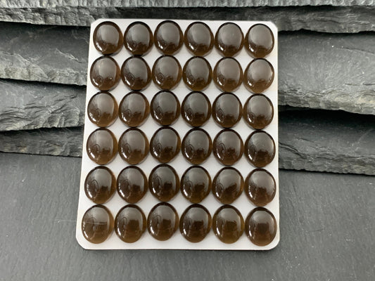 Smokey Quartz oval 10x12mm cabochon - Calibrated cabochons   es