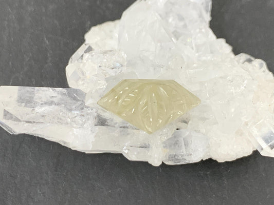 Carved Tourmaline 8x15x4mm cabochon