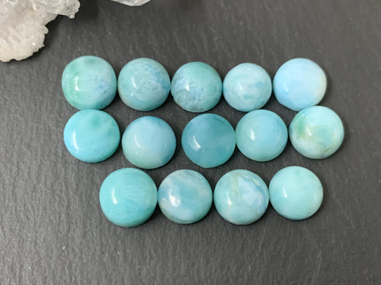 Larimar round 8mm cabochon