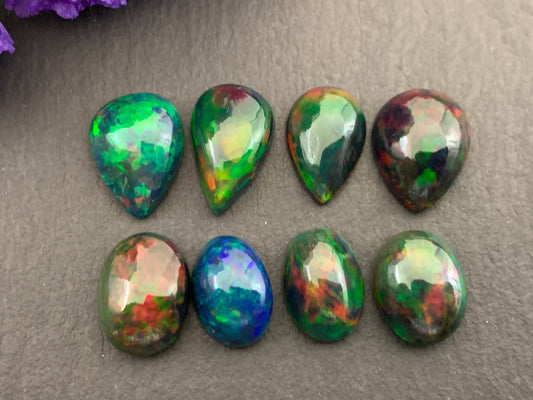 Black Ethiopian Opal 11-13mm cabochon