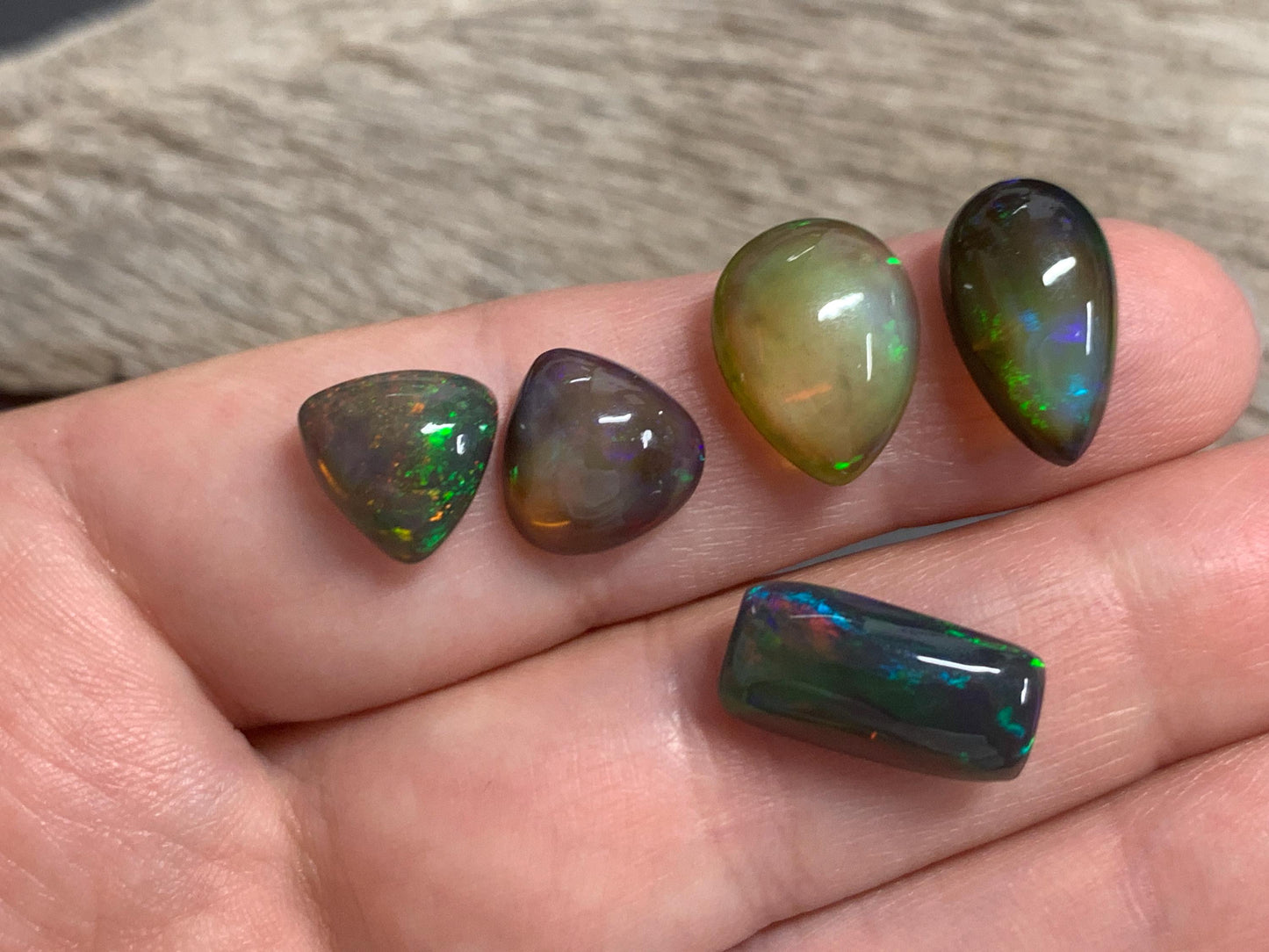 Natural Black Ethiopian Opal 10-16mm long Cabochon/ Select your cabochon