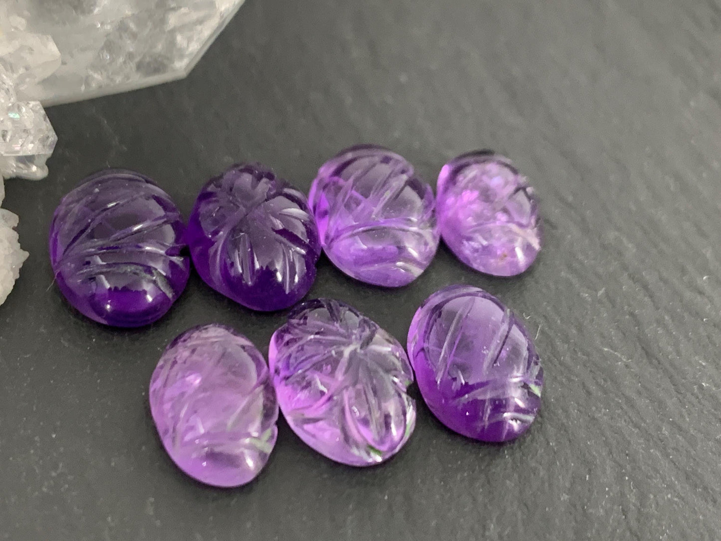 Hand Carved Amethyst Cabochon (10-11mm)