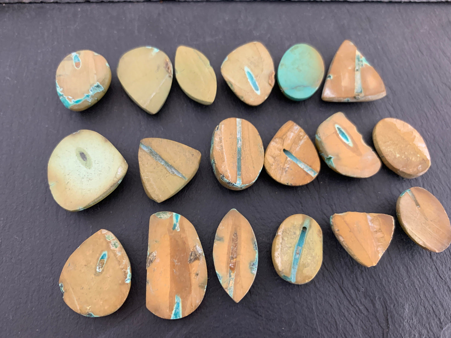 Tibetan Turquoise mixed shapes 17-26mm long cabochon