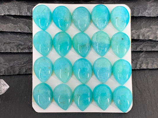 Amazonite pear 12x16mm cabochon - Calibrated cabochons