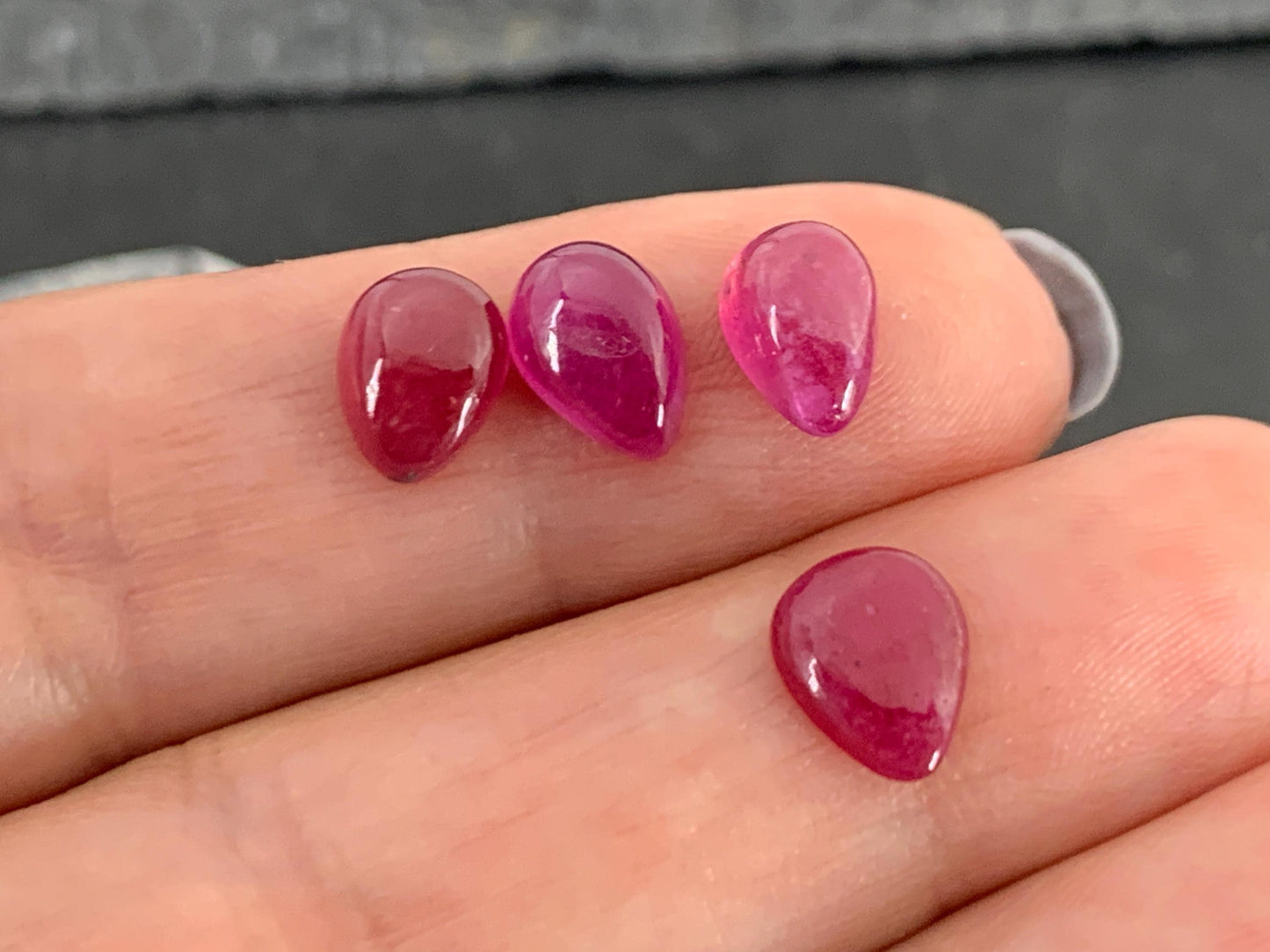 Thailand Pink Sapphire pear 7-10mm long cabochon