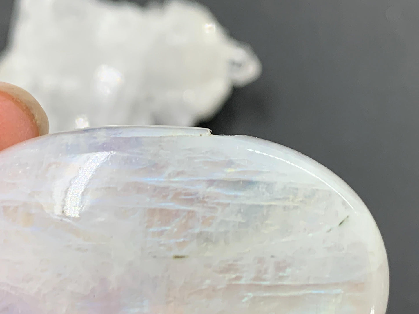 Rainbow Moonstone 35x22x7mm cabochon. Second quality cabochon