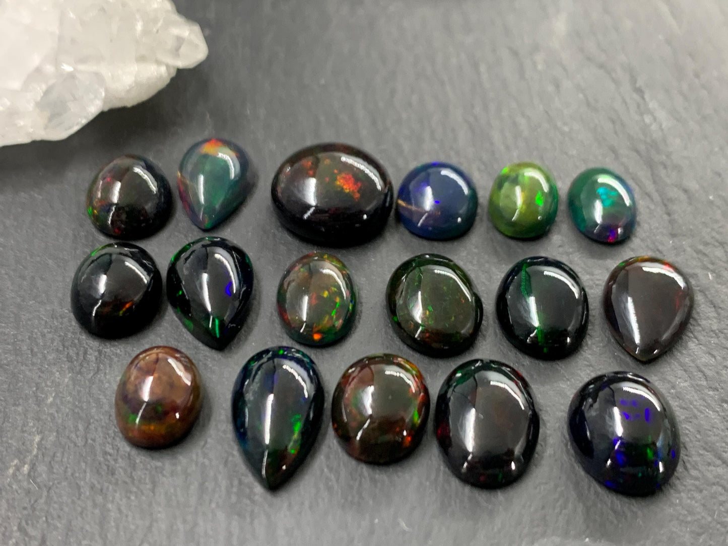 Ethiopian Black Opal Cabochon: Oval, Pear, Round Gemstone