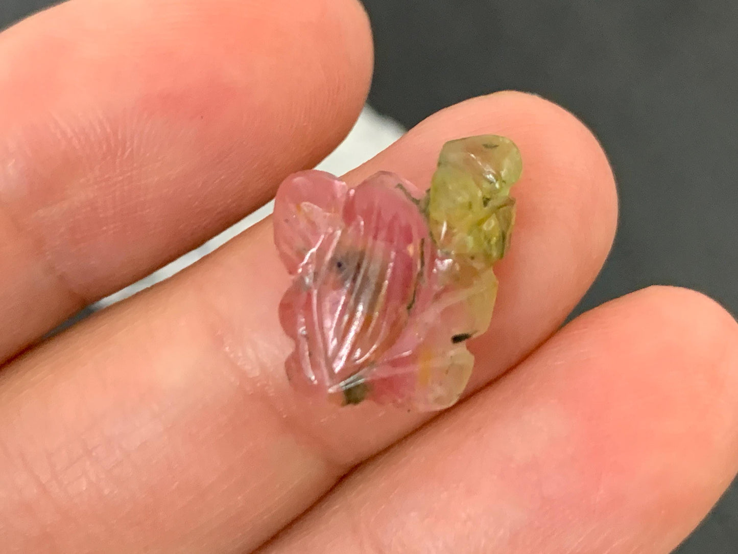 Carved Tourmaline 13x15x4mm cabochon