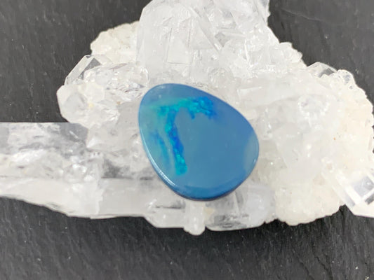 Australian Opal Doublet 10x12x3mm Free Form Cabochon - Natural Gemstone Oval