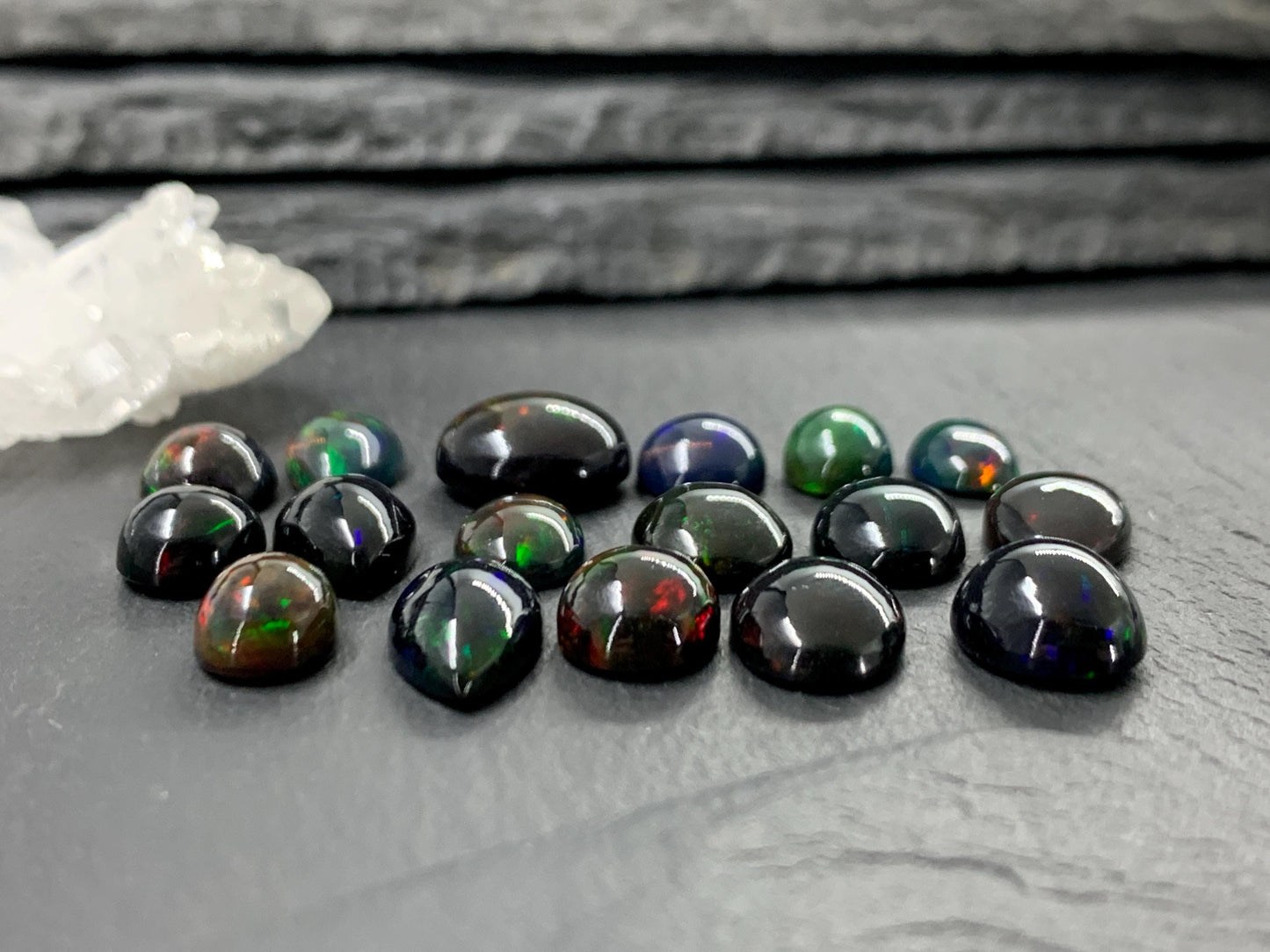 Ethiopian Black Opal Cabochon: Oval, Pear, Round Gemstone