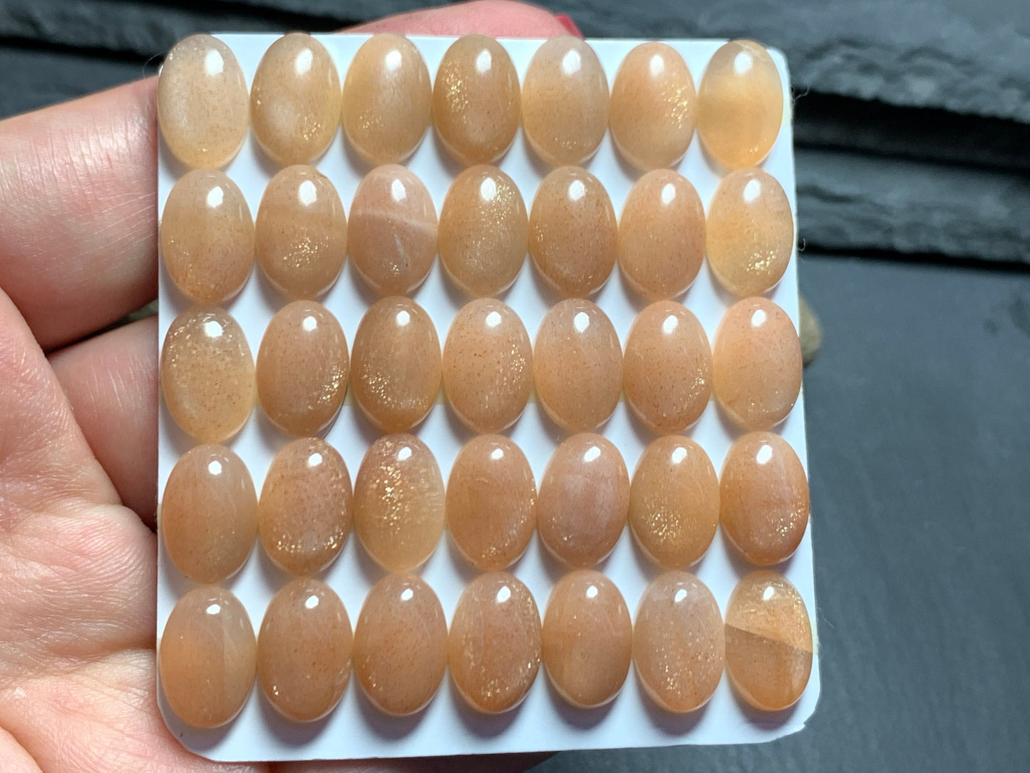 Goldsand Sunstone oval 8x12mm cabochon- Calibrated cabochons