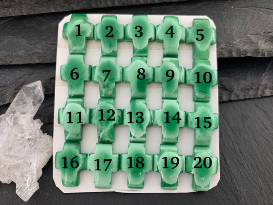 Variscite cross 12x16mm cabochon - Calibrated cabochons