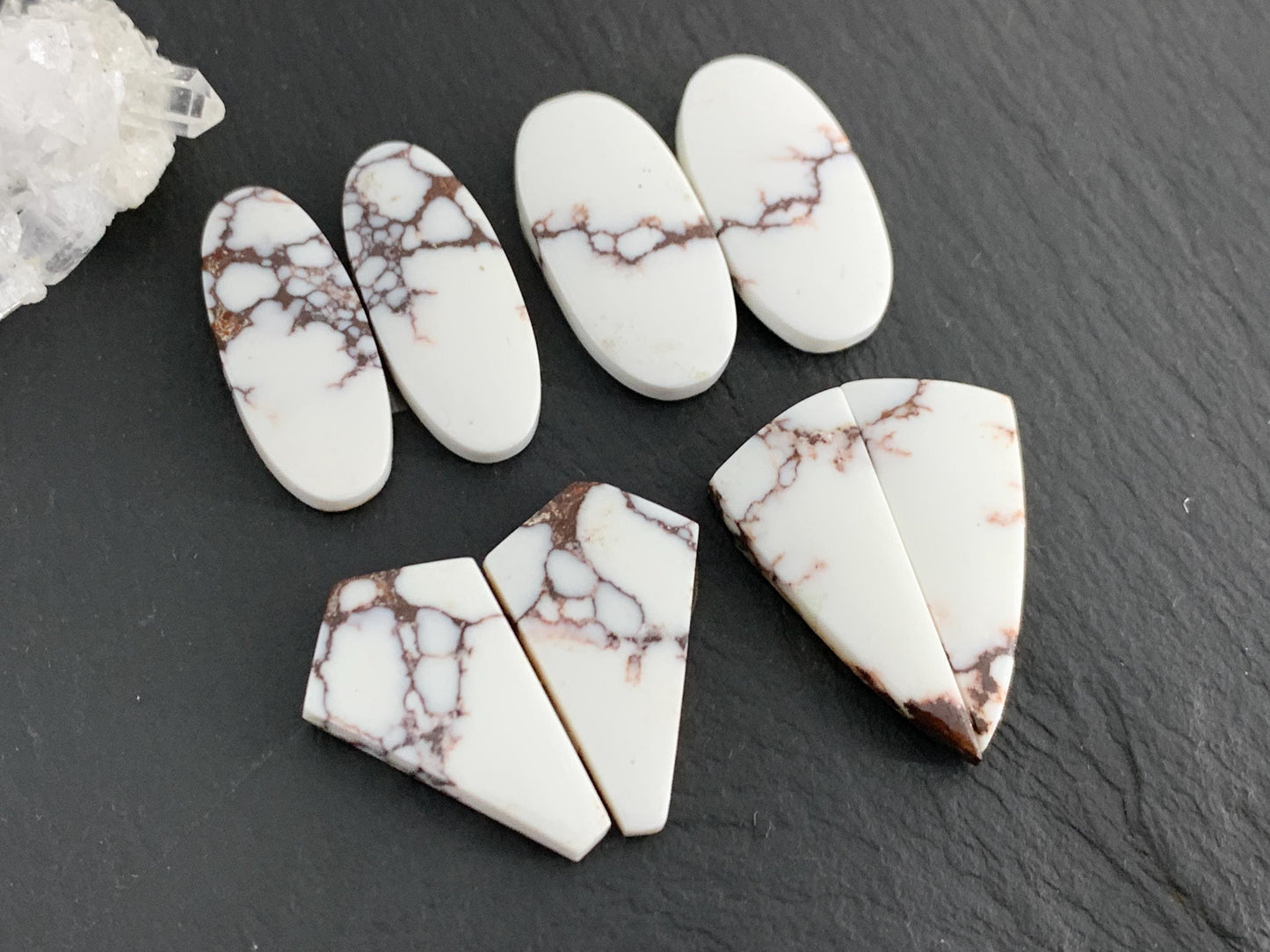 Wild Horse Jasper 24-28mm long cabochon pair